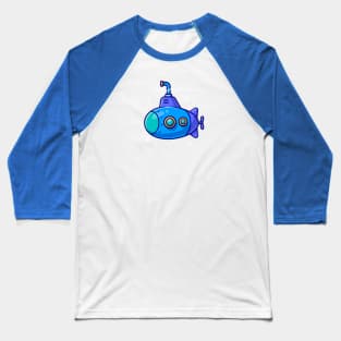 Submarine Cartoon Illustration Baseball T-Shirt